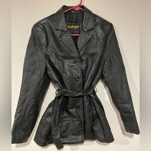Vintage leather black leather jacket
